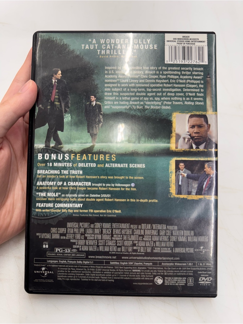 Breach (DVD, 2007) Disc Tested, Working - Picture 2 of 3